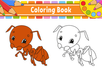 coloring book for kids cheerful character color vector