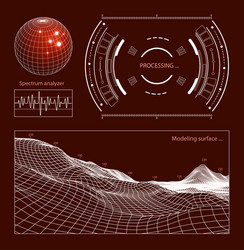 futuristic user interface hud tech elements vector image