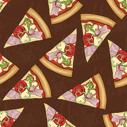 seamless pattern scetch and color pizza vector image