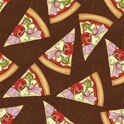 seamless pattern scetch and color pizza vector