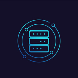 Server mainframe and hosting icon vector