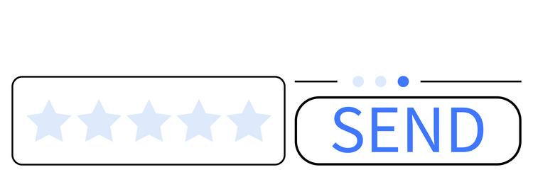 user rating with five stars and send button vector image