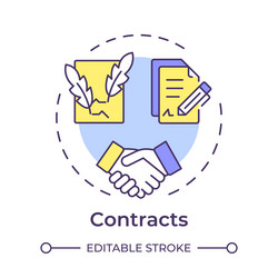 contracts multi color concept icon vector image