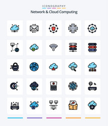 creative network and cloud computing 25 line vector