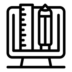 graphic designer using computer for project vector image