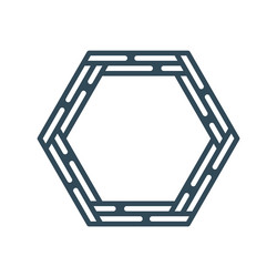 hexagon abstract frame border shape element vector image