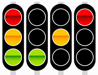 traffic light lamp icon in set semaphore vector image