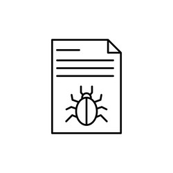 bug report line icon isolated on white background vector image