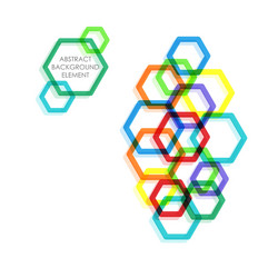 Hexagon background design element vector