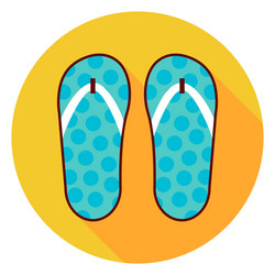 sea slippers circle icon vector