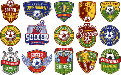 Soccer Emblems & Logos Vector Image