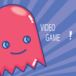 Videogame ghost cartoon vector