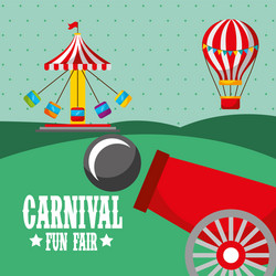 Salesman balloons booth carnival fun fair Vector Image
