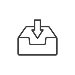 inbox icon in line design email messages vector image