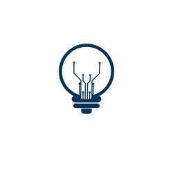 light bulb idea icon with circuit board inside vector image
