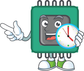 ram cartoon character style with a clock vector