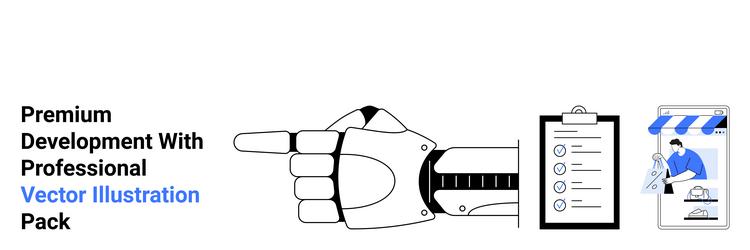 robotic hand pointing with task checklist vector image
