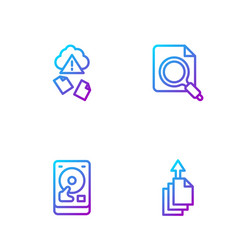 set line data export hard disk drive hdd cloud vector image