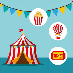Salesman balloons booth carnival fun fair Vector Image