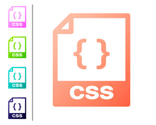 coral css file document icon download button vector image