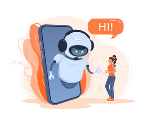 flat chat bot for web design isometric vector image