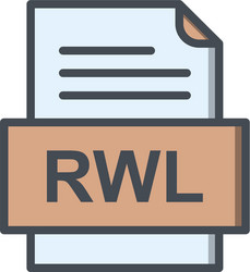 rwl file document icon vector image