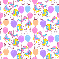 seamless endless pattern with colorful unicorns vector image