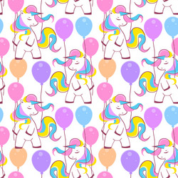 Seamless endless pattern with colorful unicorns vector