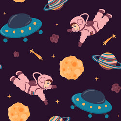 seamless pattern of open space with cute vector image