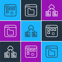 set line loading data window cloud technology vector image