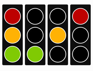 traffic light lamp icon in set semaphore vector image
