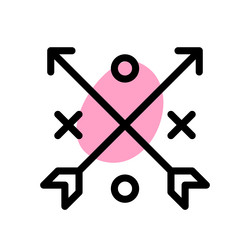 crossed arrows symbolize hipster style vector