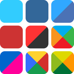 flat blank rounded square icon set web button vector image