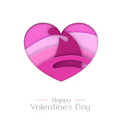 Happy valentines day greeting card with love heart vector