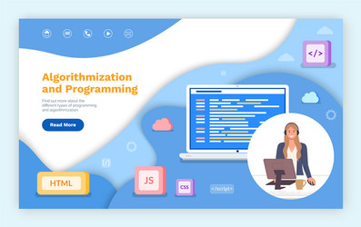 landing page website algorithmization vector image
