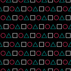 triangle circle square shapes seamless pattern vector image