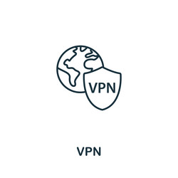 Vpn icon monochrome simple cyber security vector