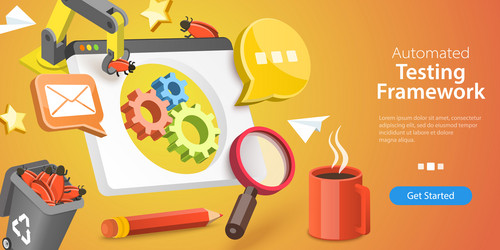 Automated Testing Framework Concept vector image