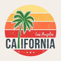California Palm Tree Tee Vector Image