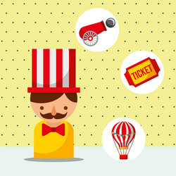 Salesman balloons booth carnival fun fair Vector Image