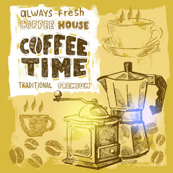 Halftone coffee cup realistic paper in hand Vector Image
