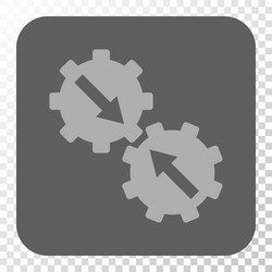 Gear integration rounded square button vector