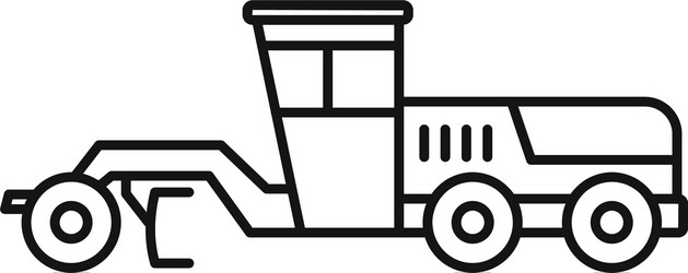 grader machine building icon outline style vector image