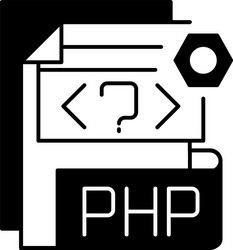 php file black linear icon vector image