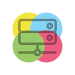 Server data racks - computer storage icon vector