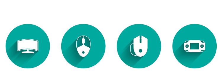 set computer monitor mouse and portable video vector image