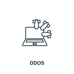 Ddos icon monochrome simple cyber security vector