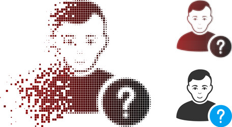 fragmented pixel halftone user status icon vector image