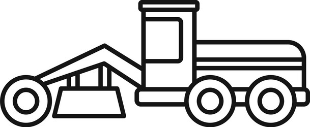 grader machine bulldozer icon outline style vector image
