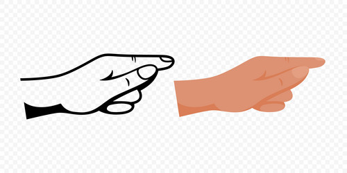 hand pointing with index finger design template vector image